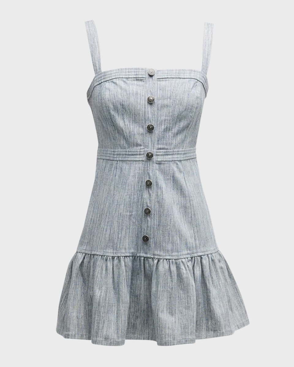Mina Square-Neck Mini Pinafore Dress