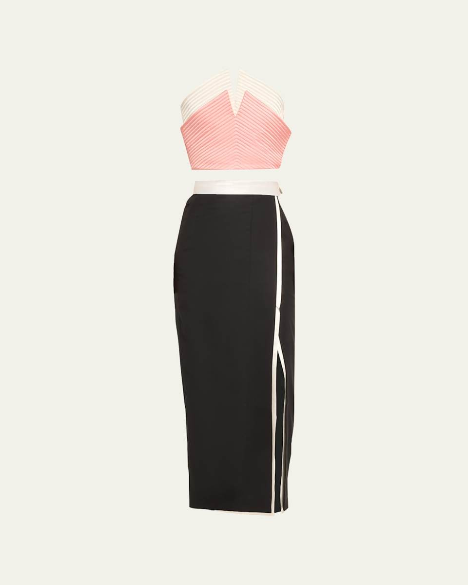 Two-Piece Double-Layered Corset Skirt Set