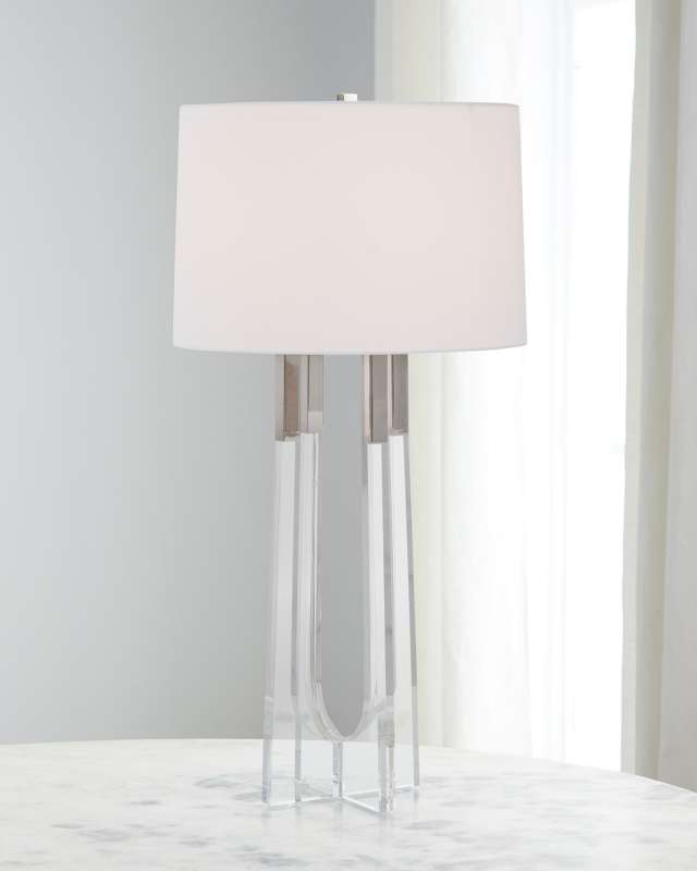 Acrylic Table Lamp with Polished Nickel
