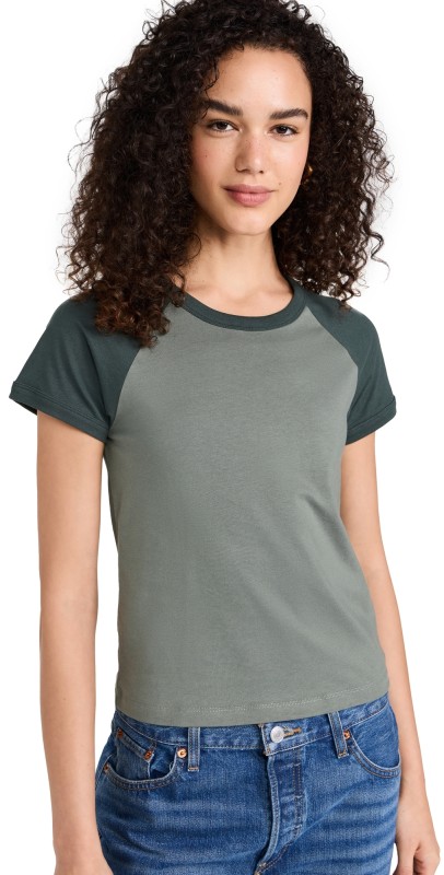 RE/DONE Raglan Baseball Tee Juniper Mix