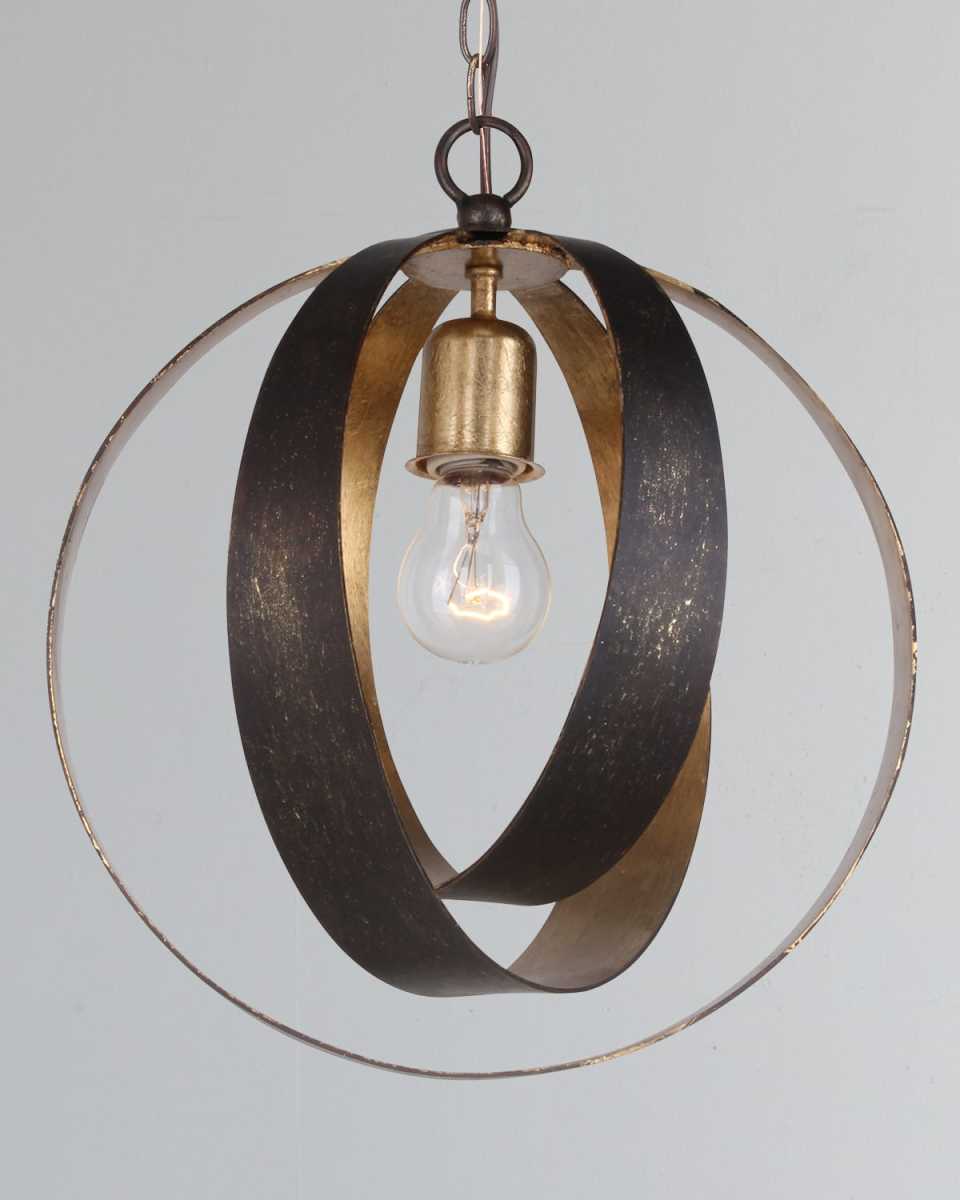 Luna 1-Light Bronze Gold Sphere Mini Pendant