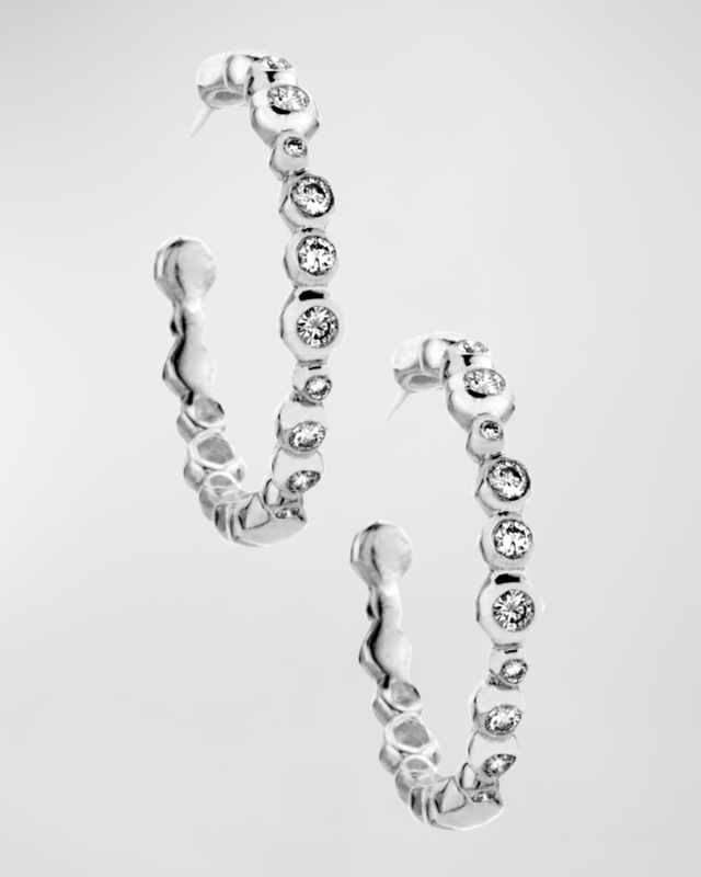 Hoops in Sterling Silver with Diamonds