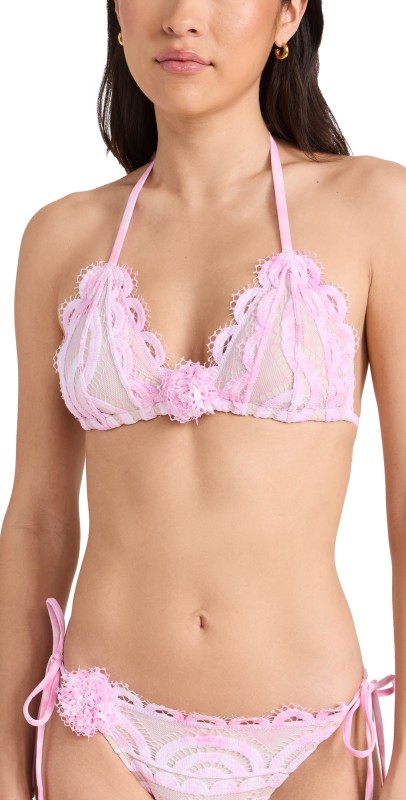 PQ Swim Rosette Lace Triangle Bikini Top Amalfi