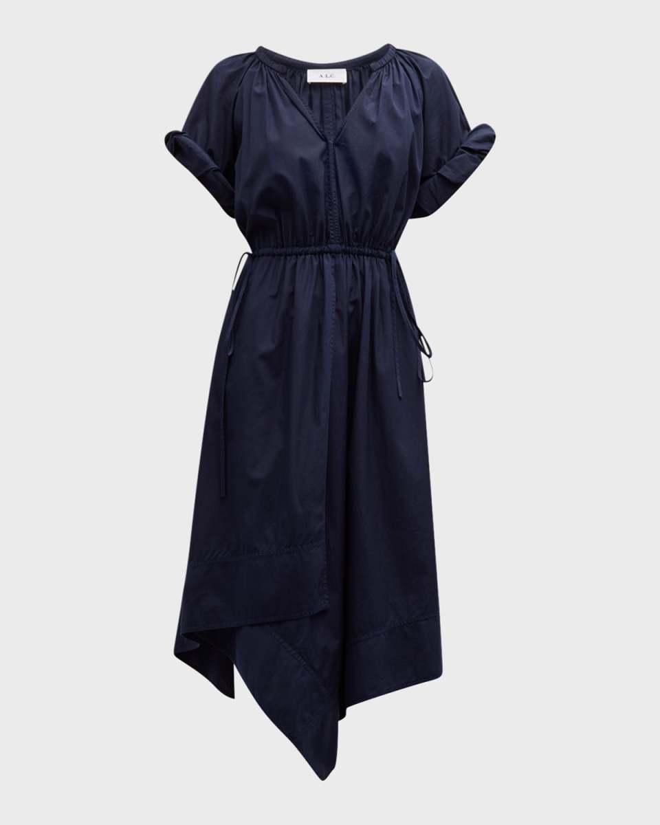 Odin Short-Sleeve Drawstring Midi Dress