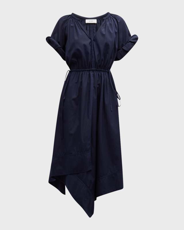 Odin Short-Sleeve Drawstring Midi Dress