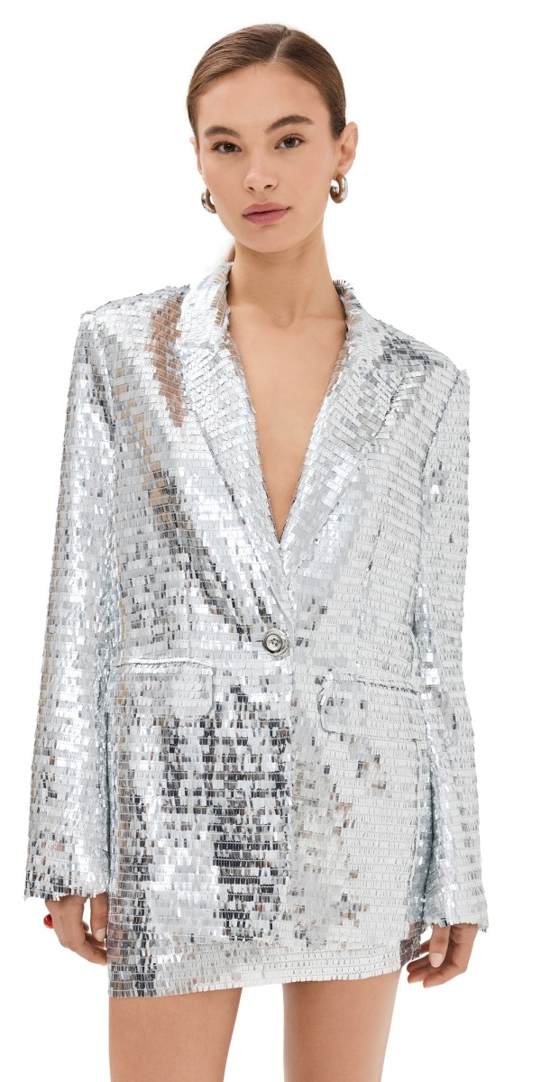 SIMONMILLER Lennox Sequin Jacket Satellite Silver