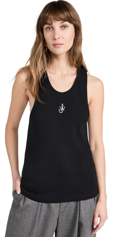JW Anderson Anchor Embroidery Tank Top White