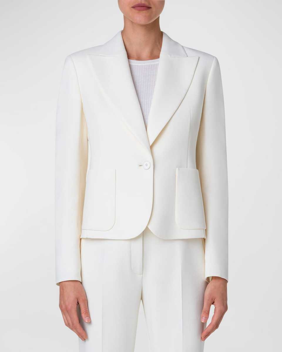 Single-Breasted Wool Double-Face Stretch Tailored Jacket