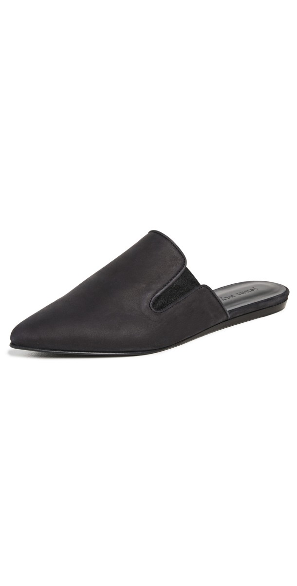 Jenni Kayne Oiled Leather Mules Black