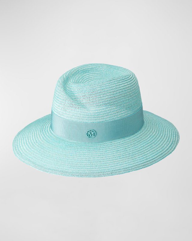 Virginie Seasonal Iconic Aqua Straw Fedo