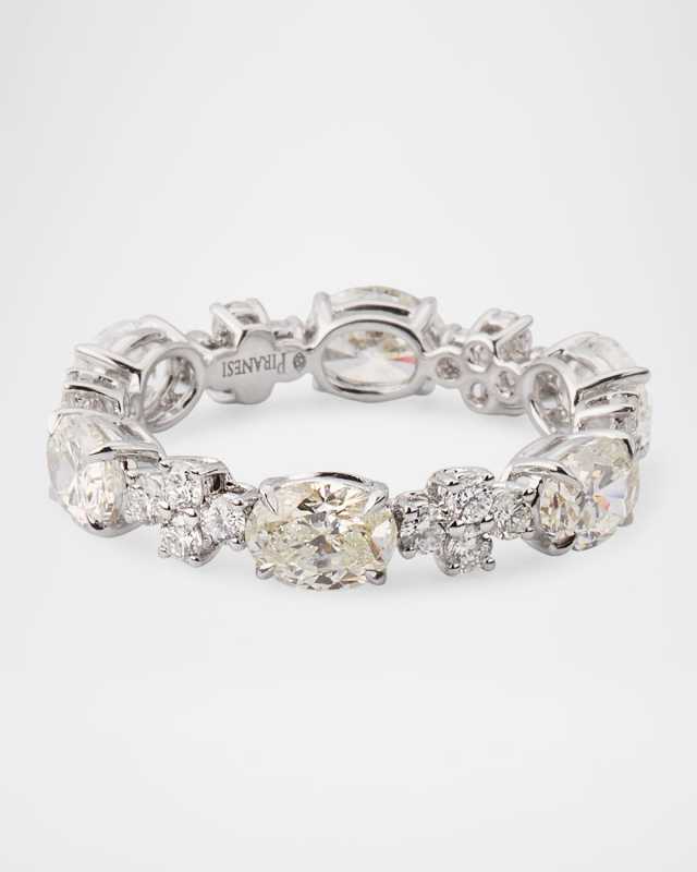 18K White Gold Diamond Eternity Band Ring, Size