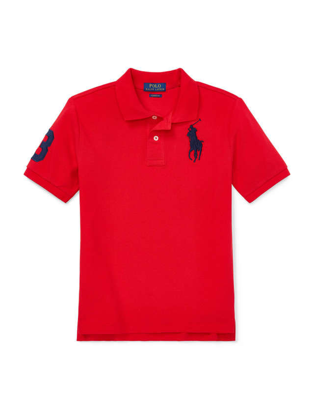 Boy's Big Pony Mesh Knit Polo, Size S-XL
