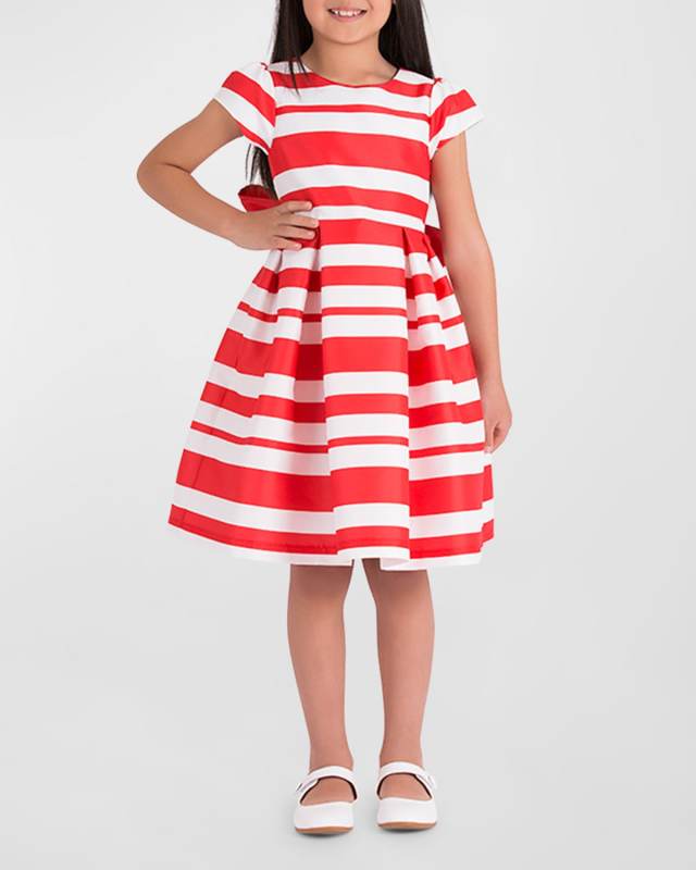 Girl's Candy Bow Short-Sleeve Dress, Size 3T-10