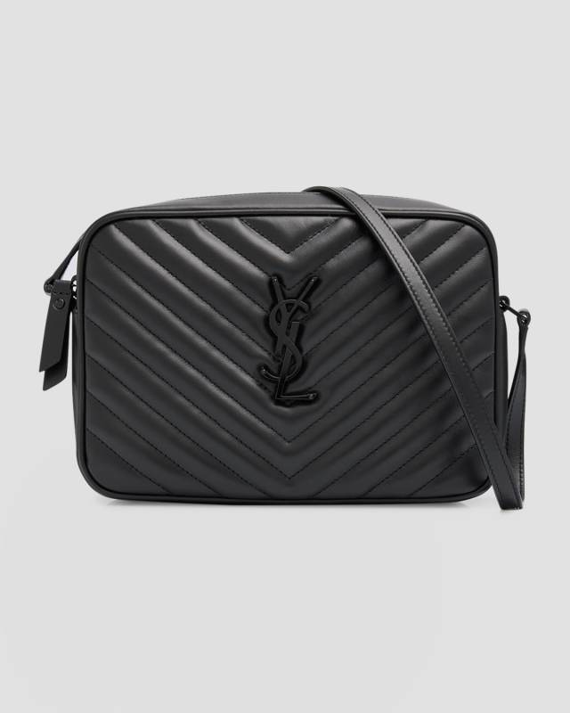 Lou Medium YSL Camera Bag with Pocket in Quilted Leather
