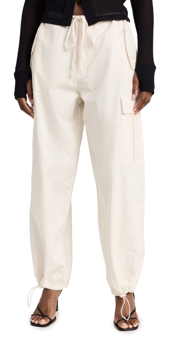 Good American Parachute Pants Cloud White