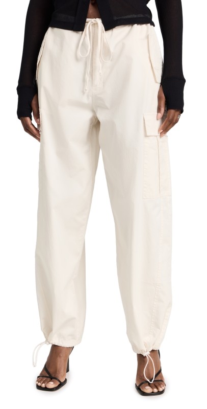 Good American Parachute Pants Cloud White