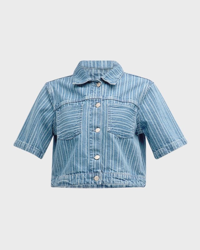 Phoebe Short-Sleeve Denim Jacket