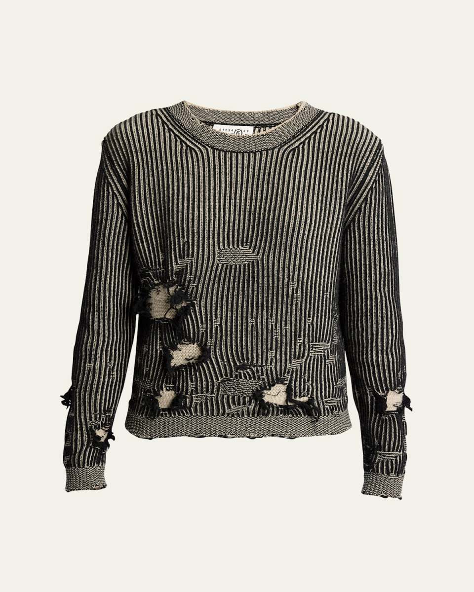 Distressed Crewneck Sweater