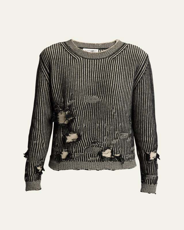 Distressed Crewneck Sweater