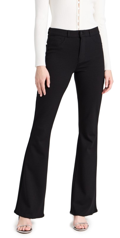 L'AGENCE The Marty High Rise Flare Ponte Pants Black