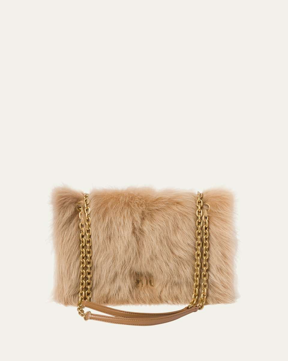 Shearling Flap Chain Shoulder Bag