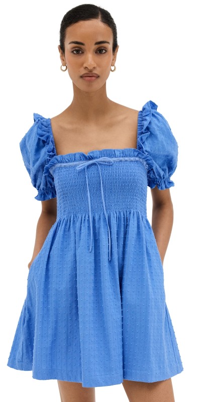 Hill House Home The Scarlett Mini Dress Hydrangea Blue