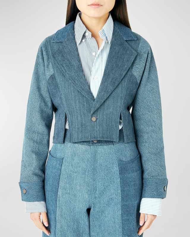 Charlie Paneled Crop Denim Jacket