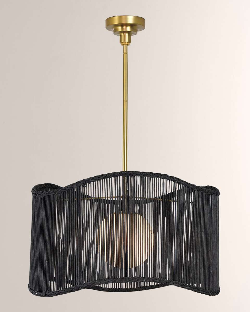 x Coastal Living Nimes Drum Pendant Light (Black)