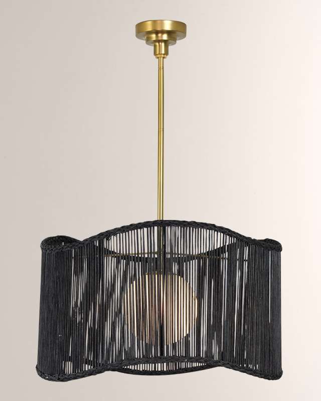 x Coastal Living Nimes Drum Pendant Light (Black)