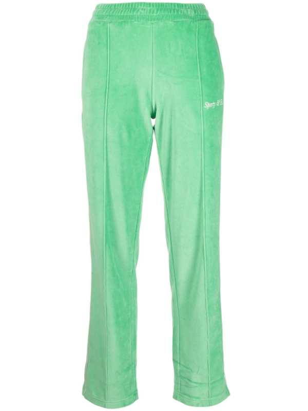 towelling-finish logo-embroidered track pants