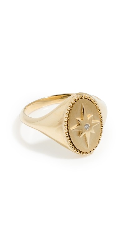 Zahava 10k Star Signet Ring Gold