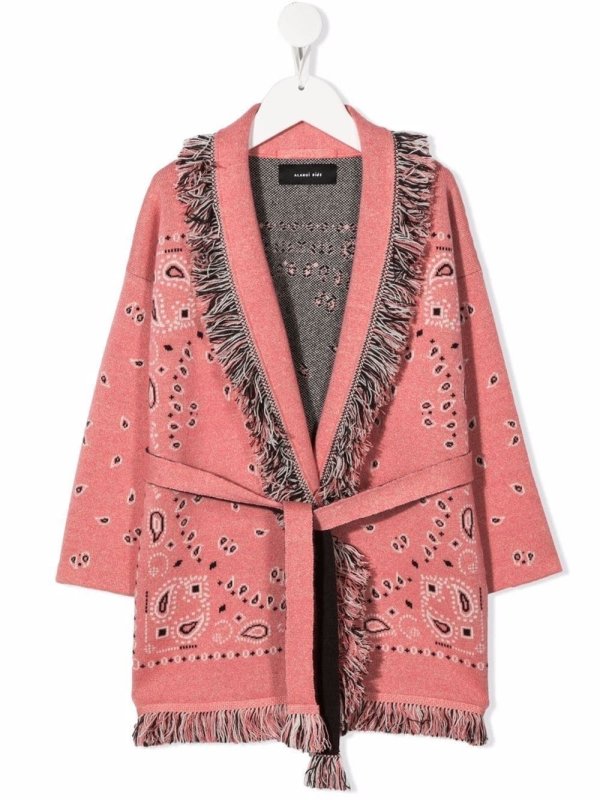 bandana jacquard longline cardigan