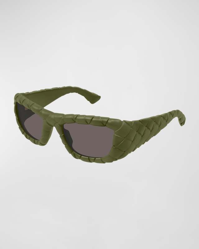 Woven Plastic Rectangle Sunglasses