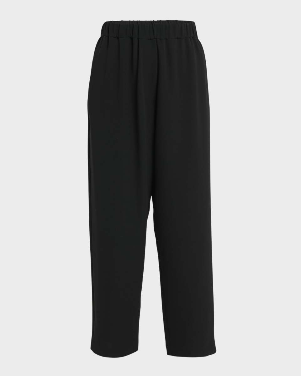 Mid-Rise Relaxed Straight-Leg Ankle Silk Cady Pants