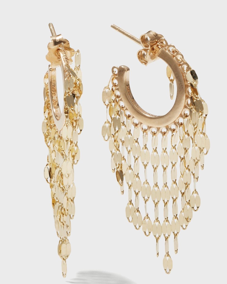 Blake Fringe Curved Huggie Earrings