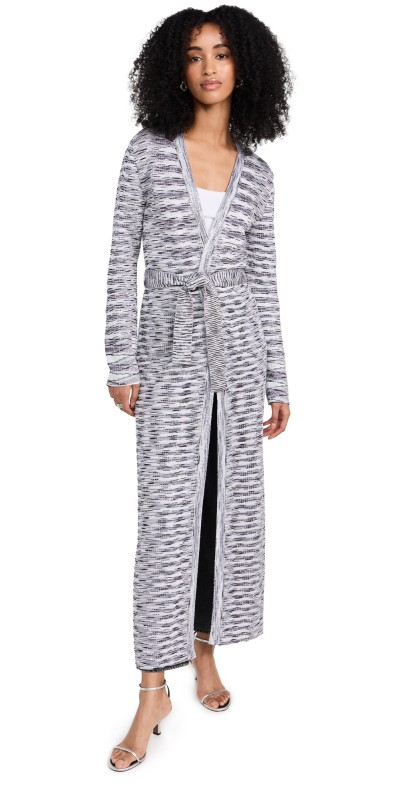 Missoni Long Cardigan LILAC-WHITE SEQUINS SPACE-DYED