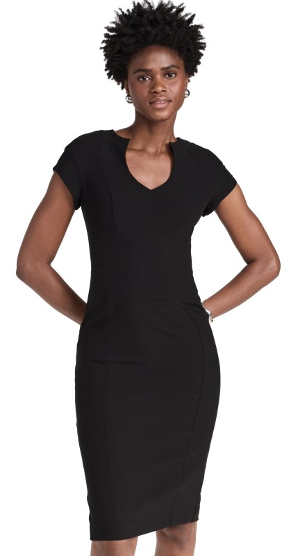 Black Halo Rose Sheath Dress Black