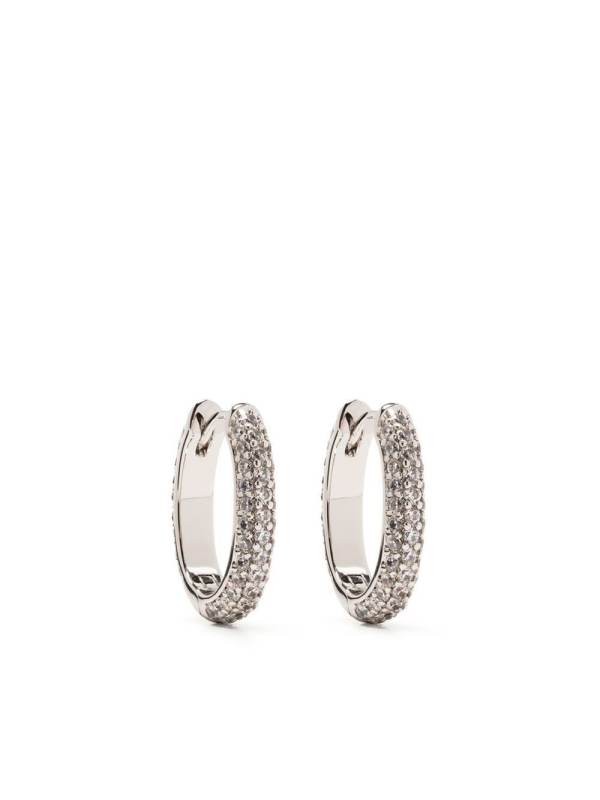 crystal-embellished small hoops