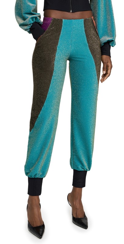 BruceGlen Metallic Colorblock Joggers Blue/Black