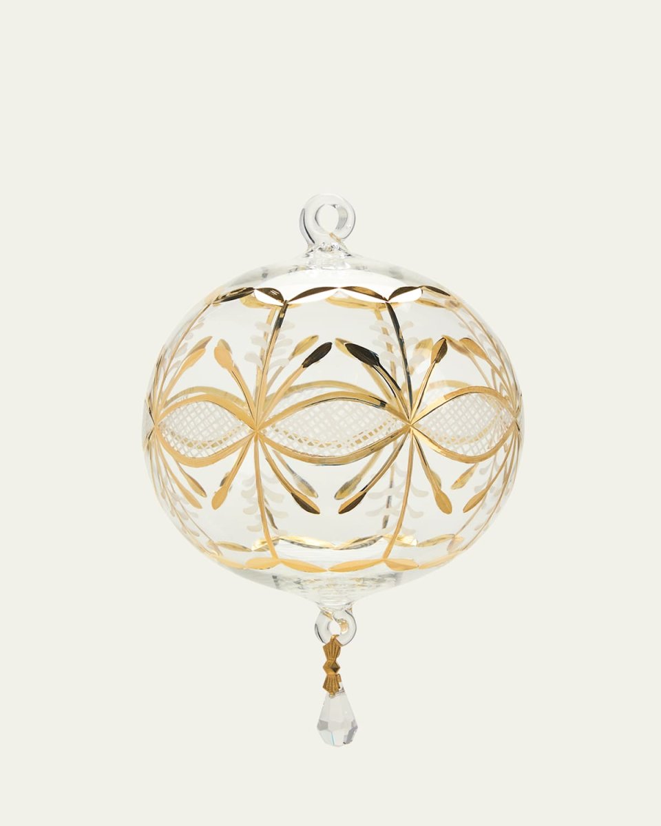 Clear Gold Deco Drop Christmas Ornament