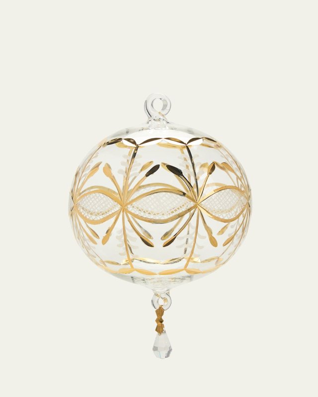 Clear Gold Deco Drop Christmas Ornament