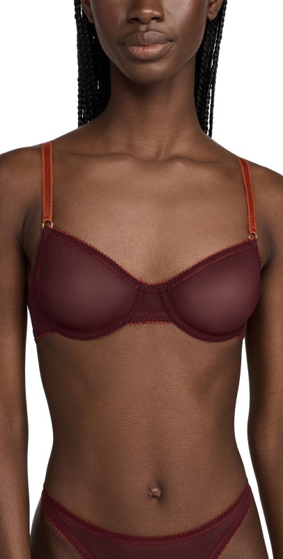 Dora Larsen Rumi Clean Tulle Underwire Bra Mahogany