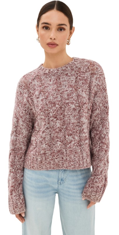 Sablyn Tristan M Marled Cashmere Crew Neck Pullover Marled Cimarron