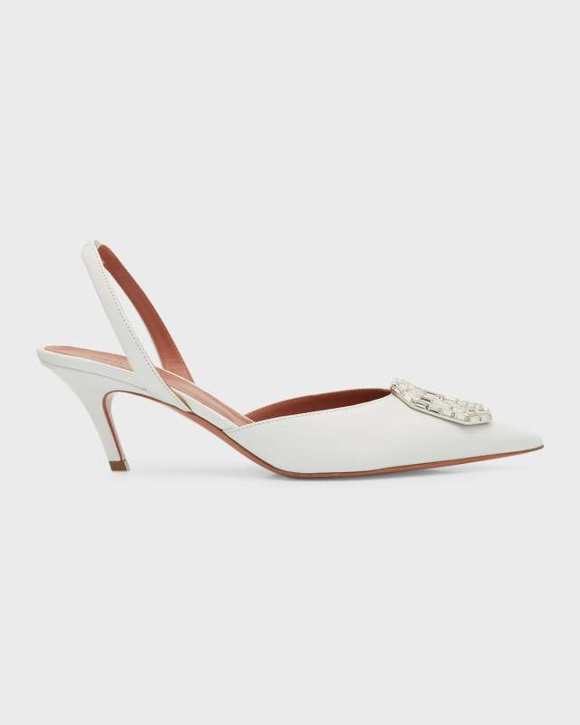 Camelia Satin Crystal Halter Pumps