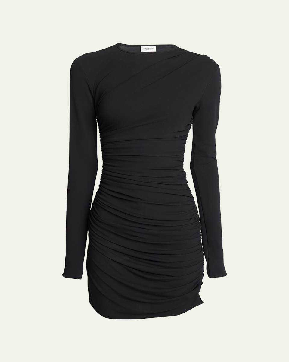Ruched Jersey Body-Con Mini Dress