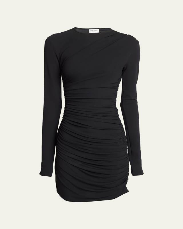 Ruched Jersey Body-Con Mini Dress