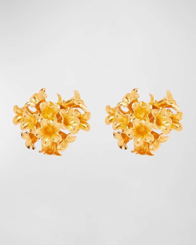 Bouquet of Flowers Button Earrings