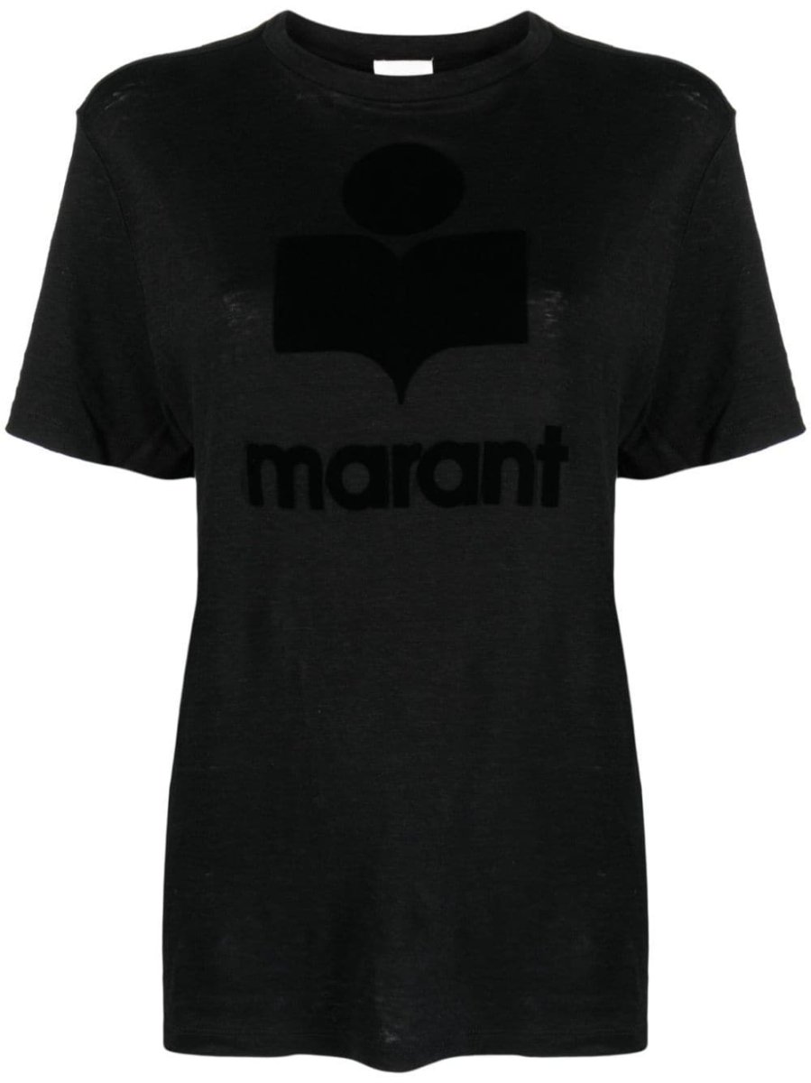 Zewel flocked linen T-shirt