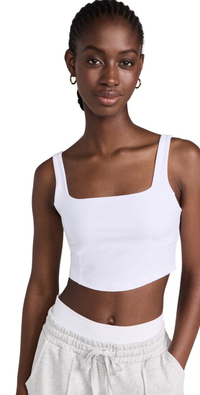 Beyond Yoga Spacedye Make Plans High Cropped Tank Cloud White