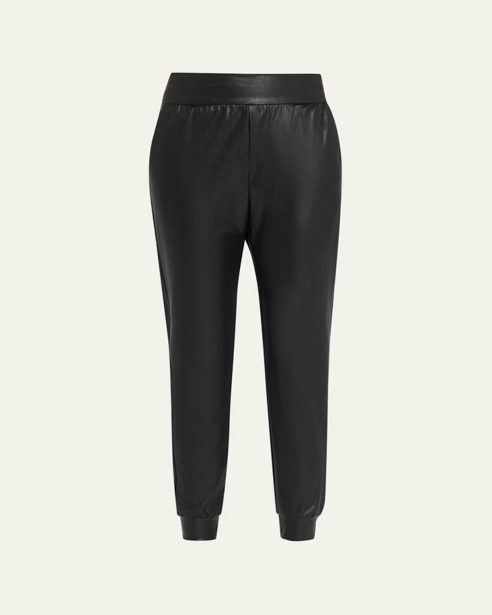 Faux-Leather Jogger Pants